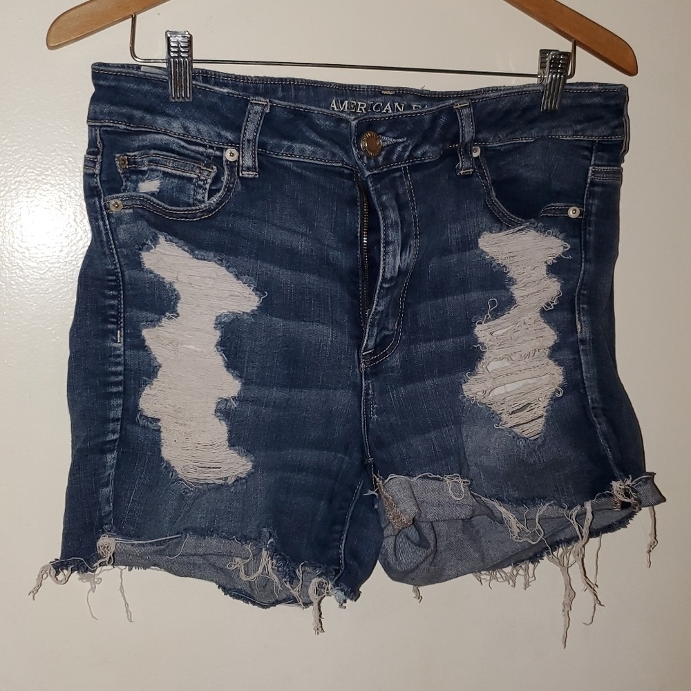 AEO destroyed denim shorts